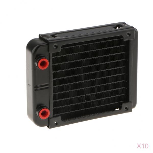 10x G4/1 Aluminum Computer CPU 10Pipes Water Cooling Radiator System 120mm