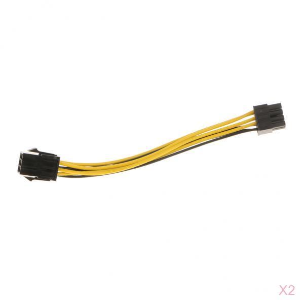 2Pcs 6pin to 8 pin PCIe Express Power Converter Cable for Graphics Card
