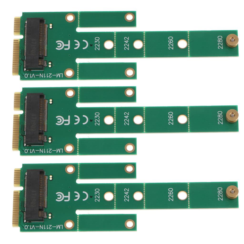 3Pcs mSATA PCI-E 3.0 SSD to NGFF M.2 B-Key SATA Adapter Expansion Card