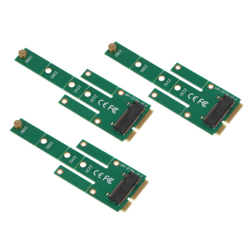 3Pcs mSATA PCI-E 3.0 SSD to NGFF M.2 B-Key SATA Adapter Expansion Card