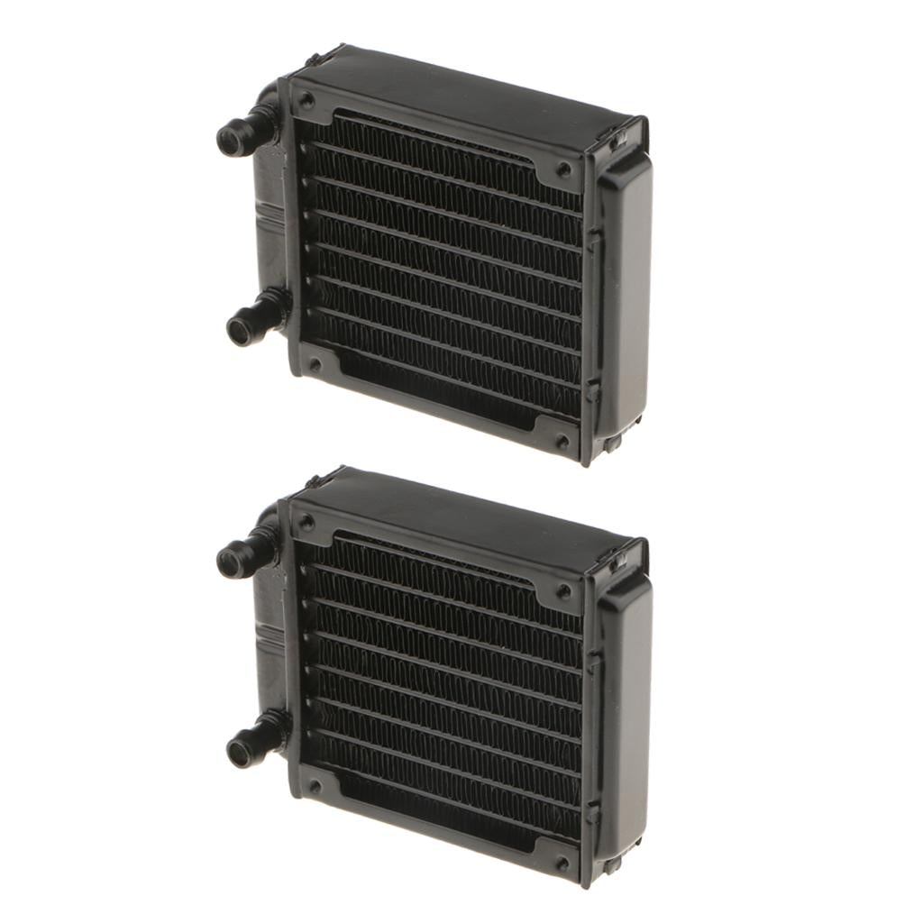 2x Computer Radiator Water Cooling Cooler for CPU LED Heatsink Aluminum 80mm