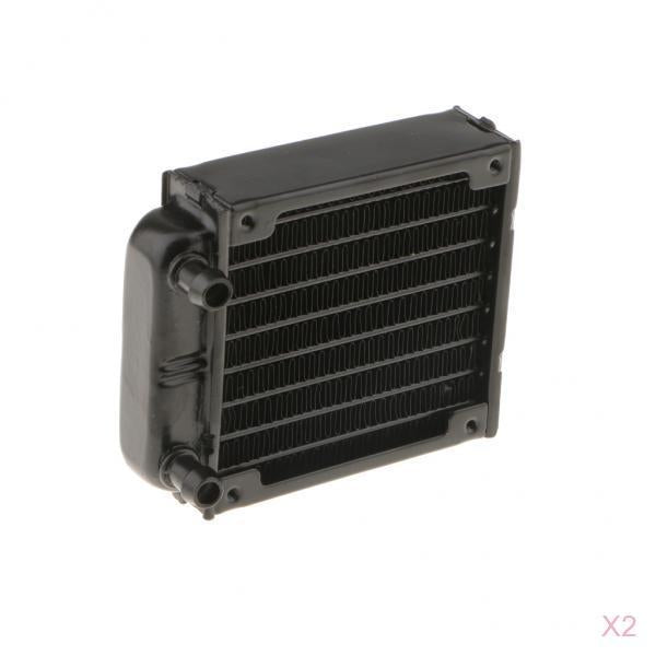 2x Computer Radiator Water Cooling Cooler for CPU LED Heatsink Aluminum 80mm