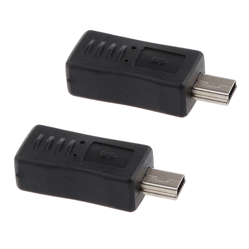 2x Converter Adapter for Mini USB Male to Micro USB Female 5p Adapter Charge