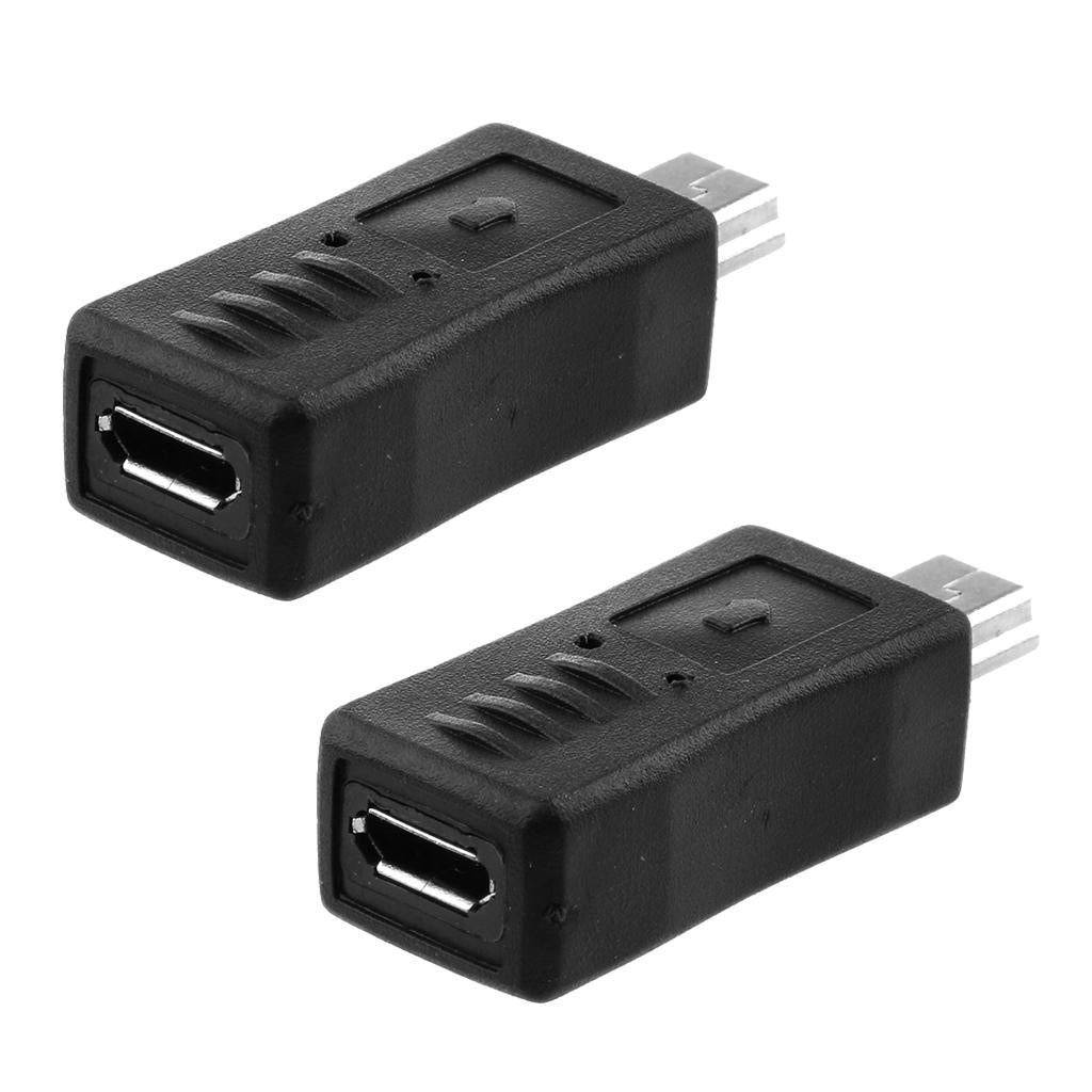 2x Converter Adapter for Mini USB Male to Micro USB Female 5p Adapter Charge
