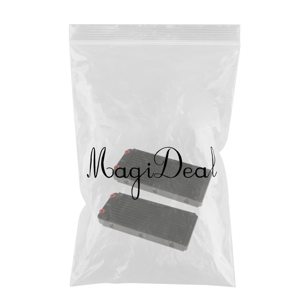 2x Aluminum Computer CPU 10 Pipes Water Cooling Radiator System 240mm G4/1