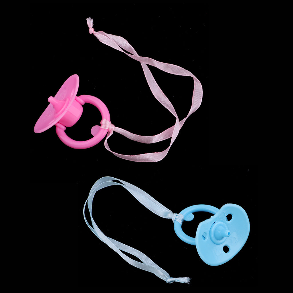 2Pcs Infant Baby Doll Plastic Pacifier for Doll Nursery Room Accs