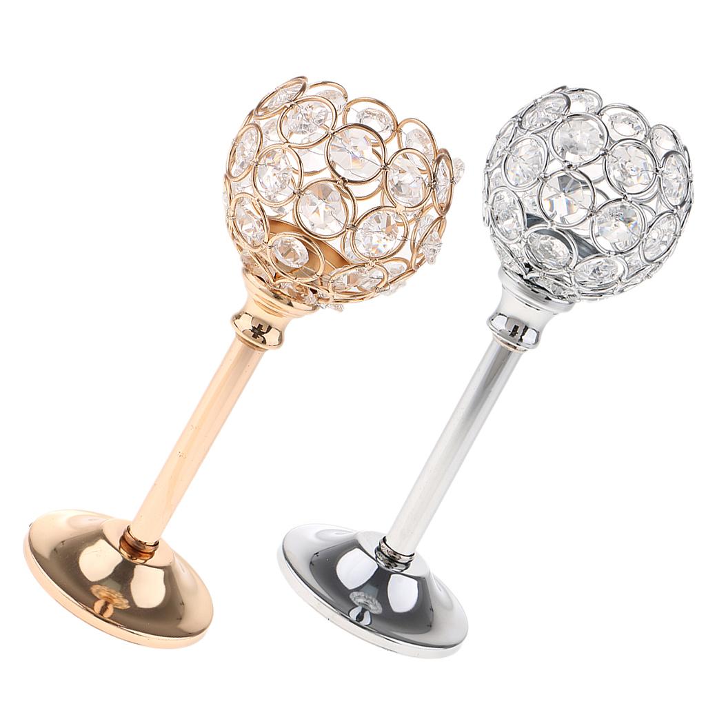 2Pcs Mosaic Crystal Candle Holder Tea Light Stand Candelabra Candlestick M