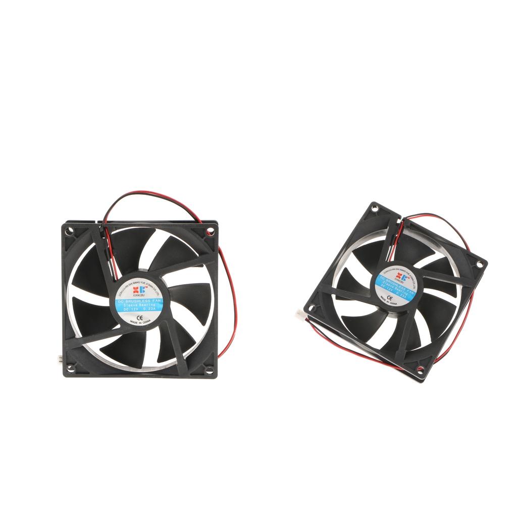 2Pieces 92mm Case Fan 12V DC PC CPU Computer Cooling Fan 2Wire 2Pin