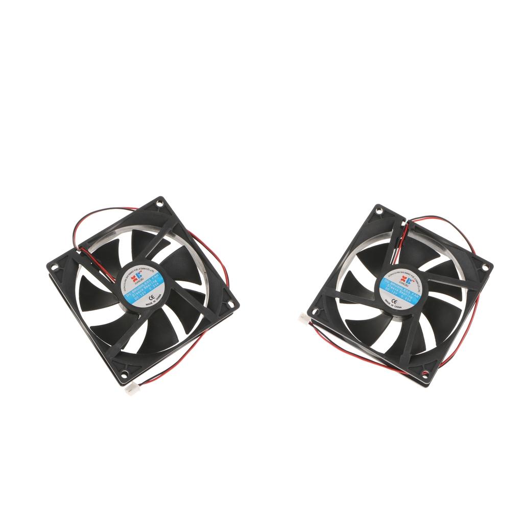 2Pieces 92mm Case Fan 12V DC PC CPU Computer Cooling Fan 2Wire 2Pin