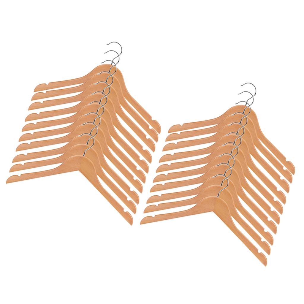 20 Pieces Kids Baby Toddler Wooden Hangers Clothes Coat Hangers Non-slip Bar