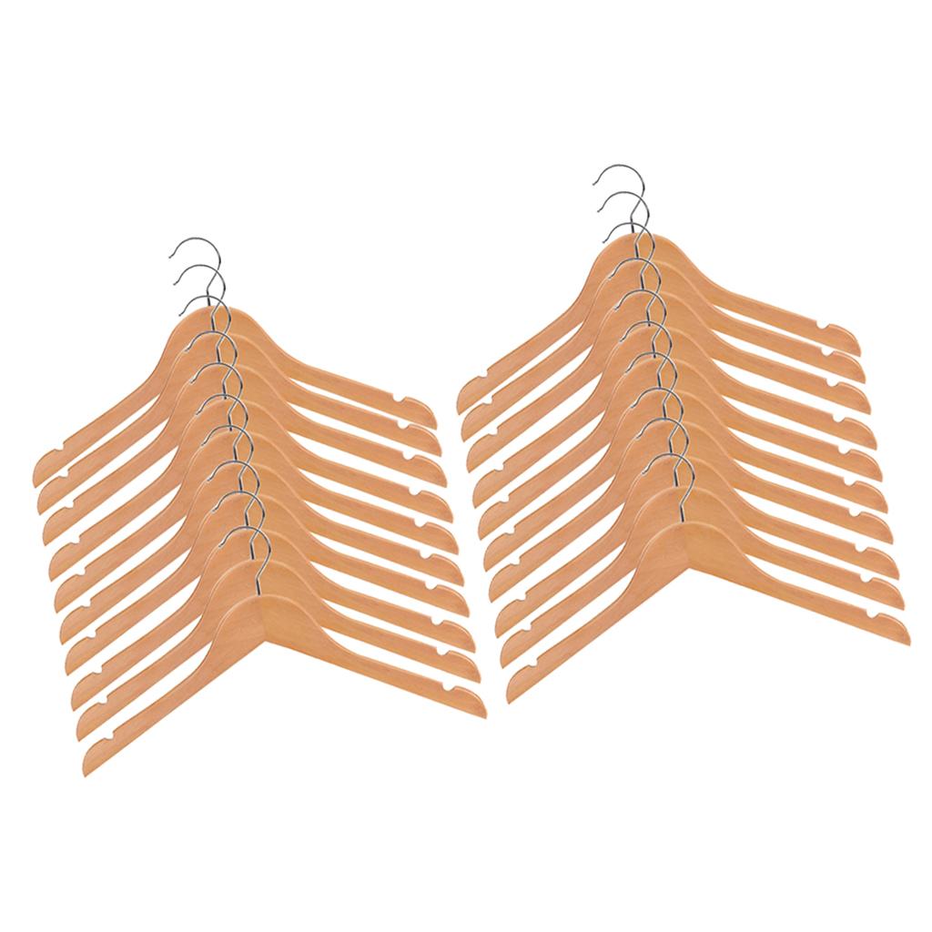 20 Pieces Kids Baby Toddler Wooden Hangers Clothes Coat Hangers Non-slip Bar
