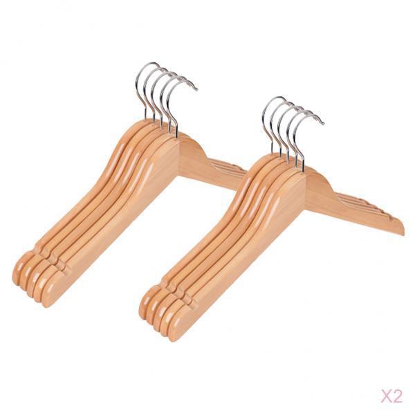 20 Pieces Kids Baby Toddler Wooden Hangers Clothes Coat Hangers Non-slip Bar
