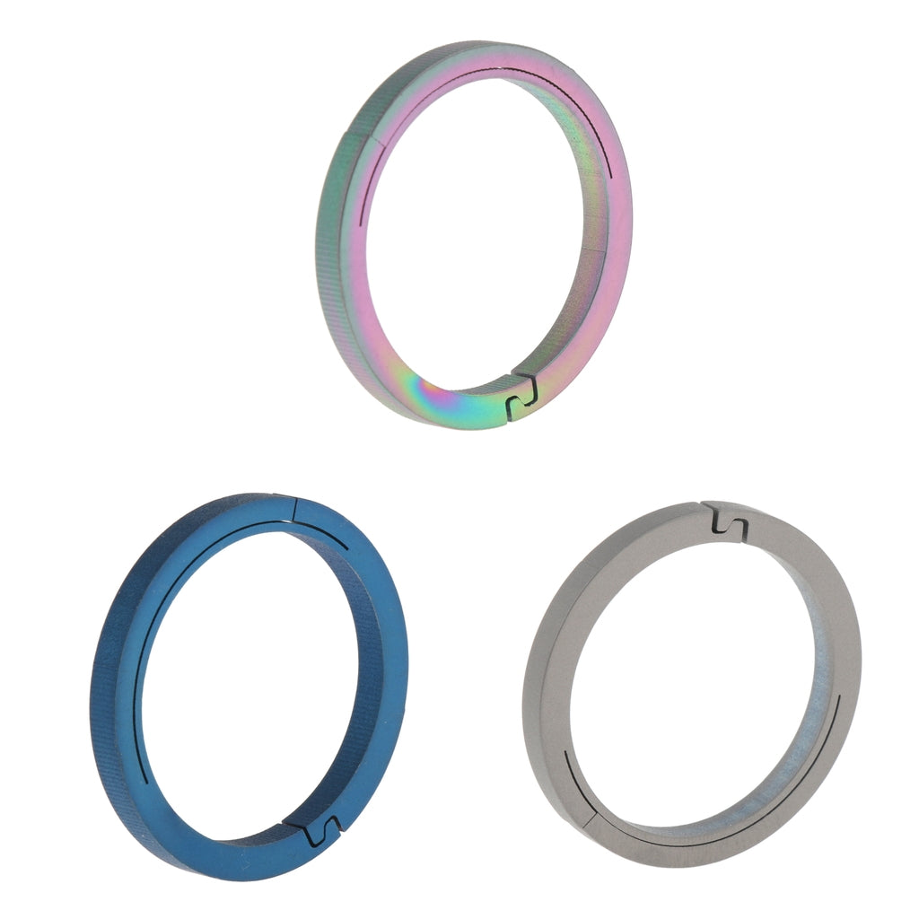 3pcs Titanium Ring Buckle Keychain Carabiner Round Snap Hook Open Clip 32mm