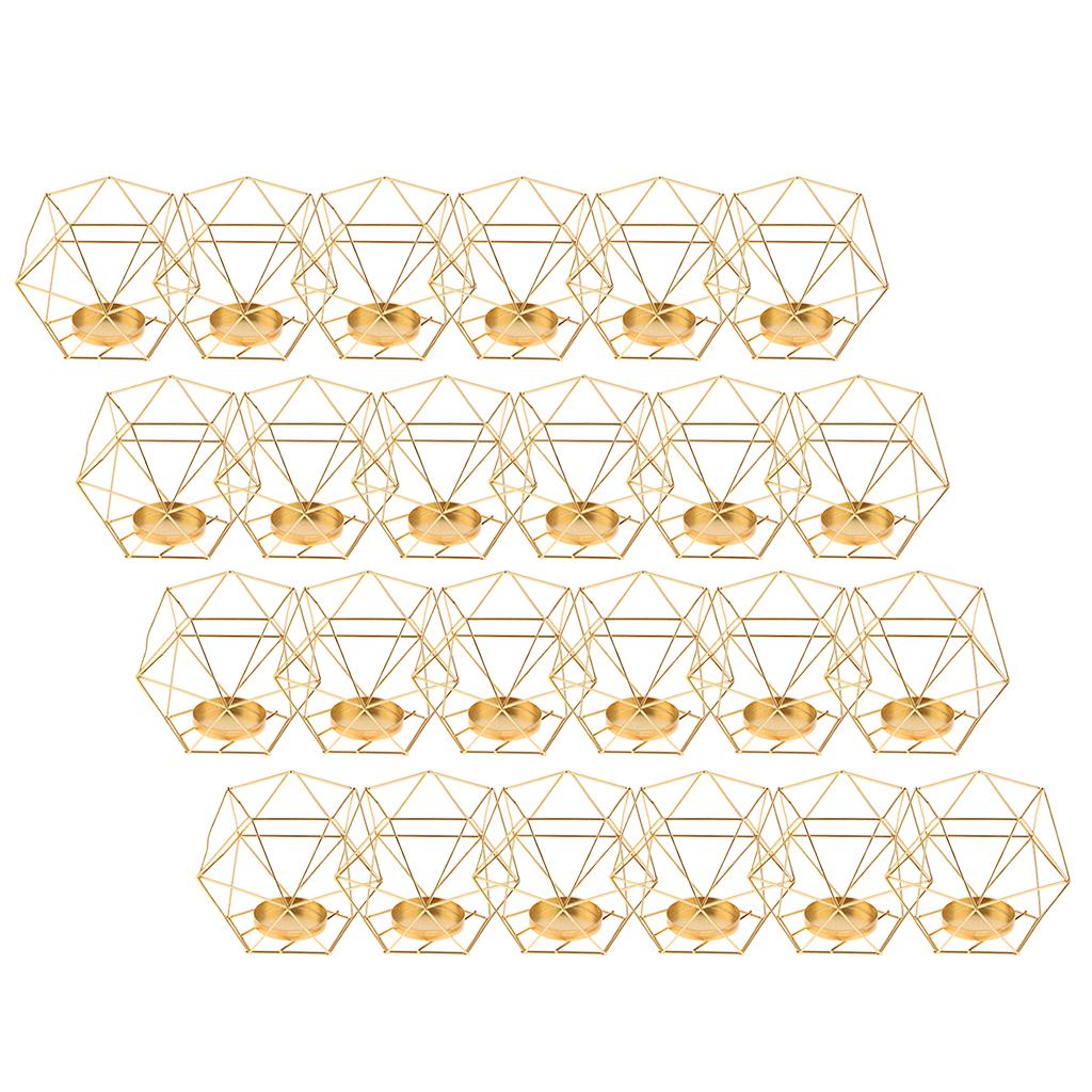 24pcs 3D Geometric Wedding Geometric Candlestick Candle Tealight Holder