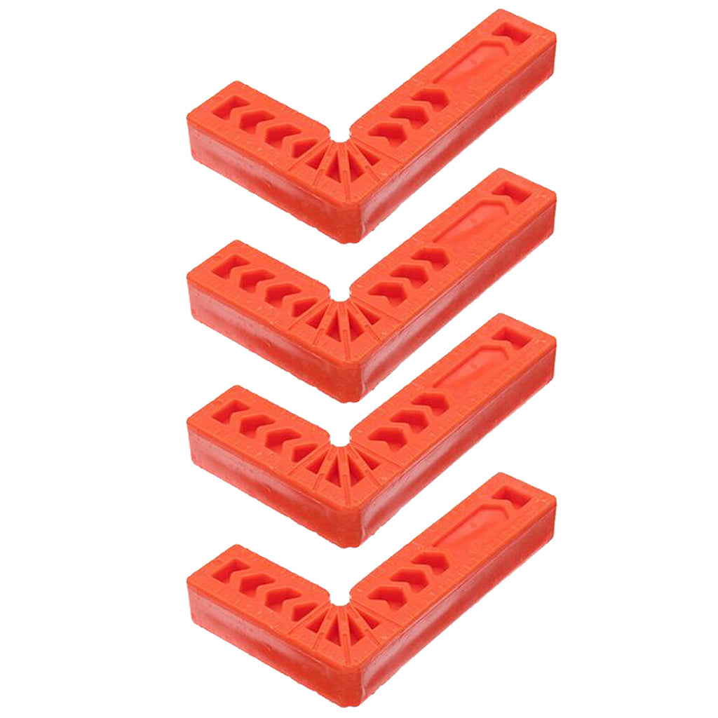 4x90 Deg L Shape Square Right Angle Clamps Corner Clamping Ruler Plastic 6''