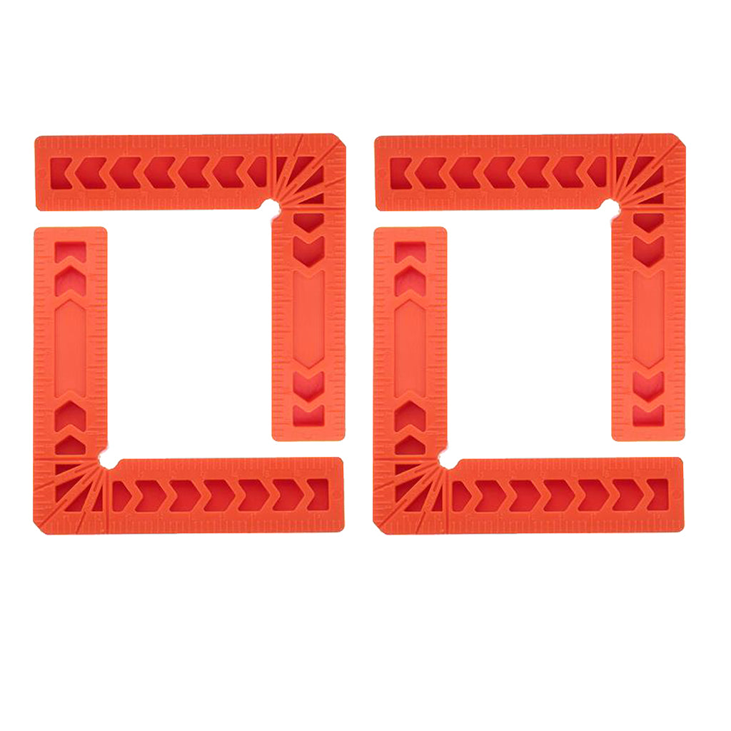 4x90 Deg L Shape Square Right Angle Clamps Corner Clamping Ruler Plastic 6''