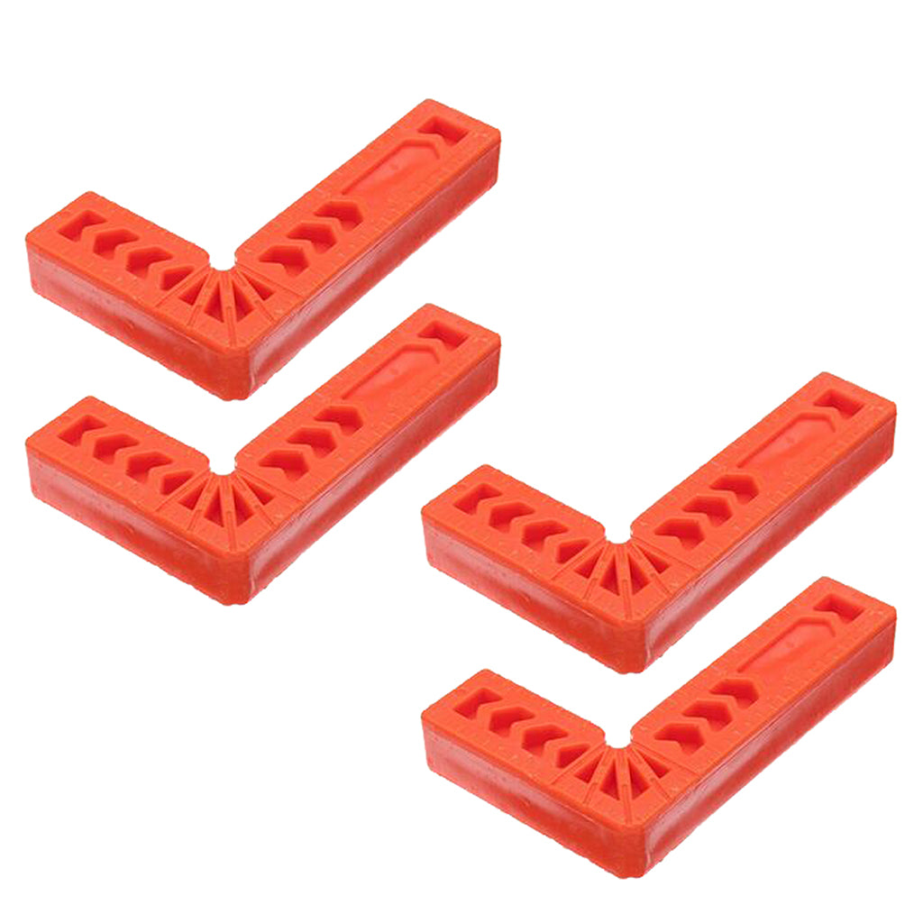 4x90 Deg L Shape Square Right Angle Clamps Corner Clamping Ruler Plastic 6''