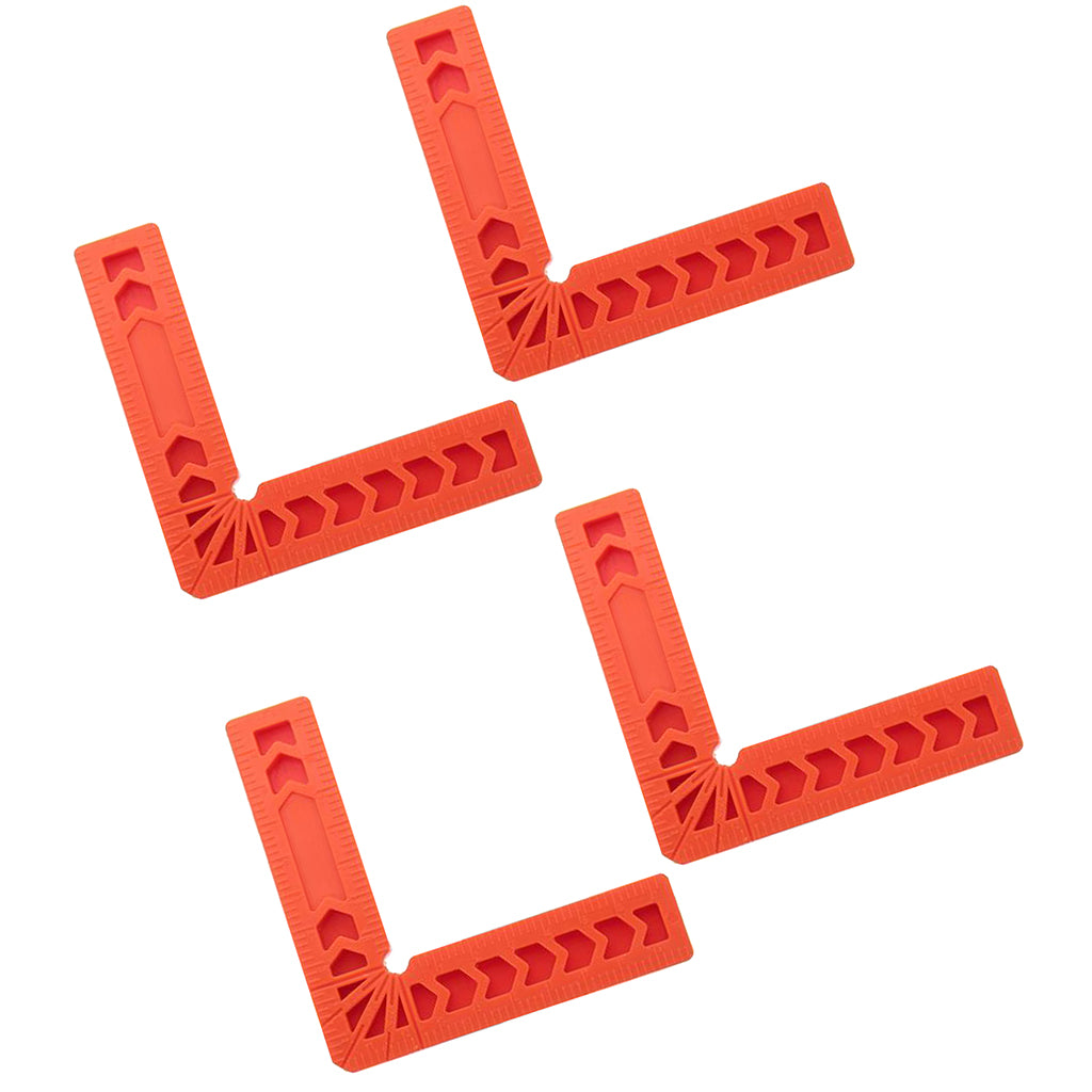 4x90 Deg L Shape Square Right Angle Clamps Corner Clamping Ruler Plastic 3''