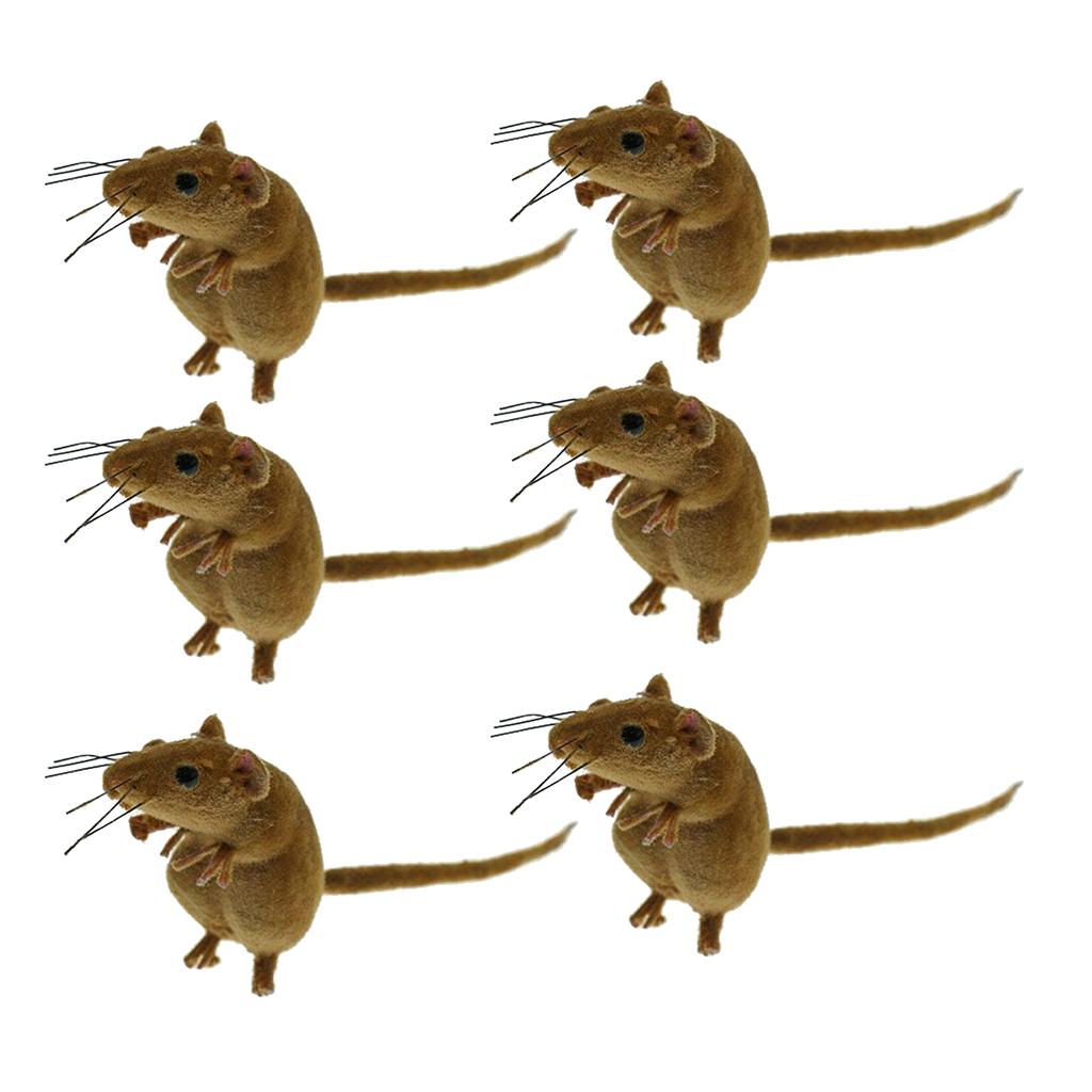 6x Realistic Mouse Animal Ornament Fridge Magnet Pot Hanger Garden Decor Toy