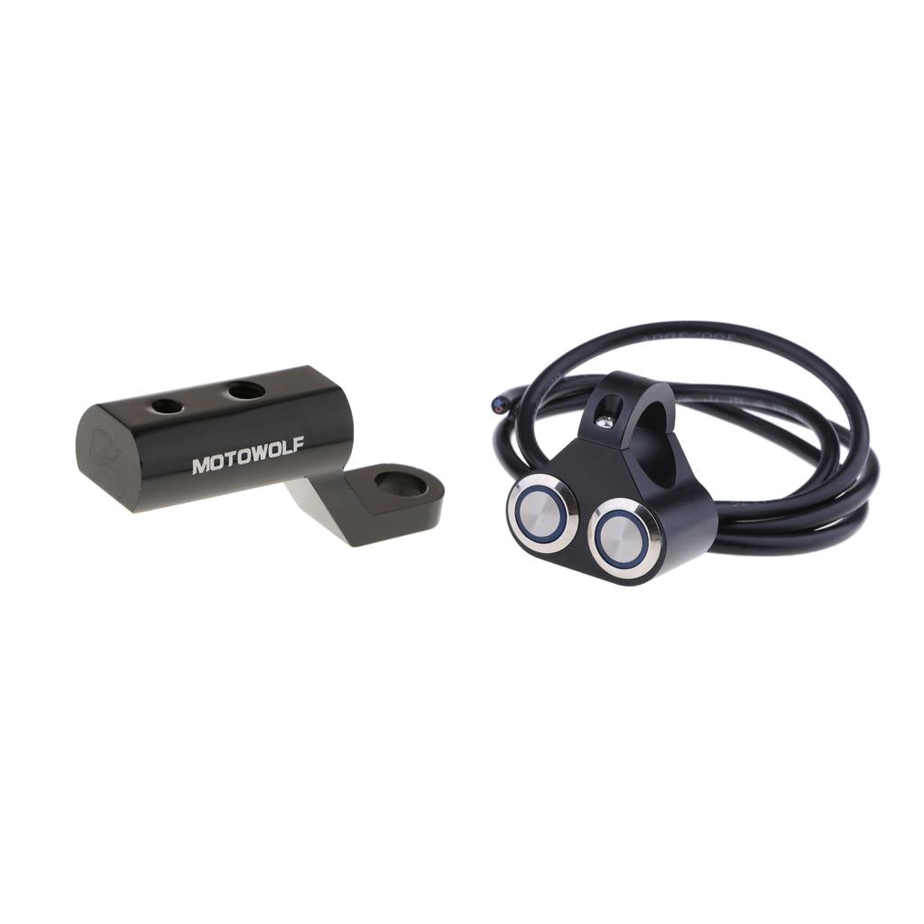 22mm Motorcycle Headlight Handlebar Switch+Rearview Mirror Expander Bracket