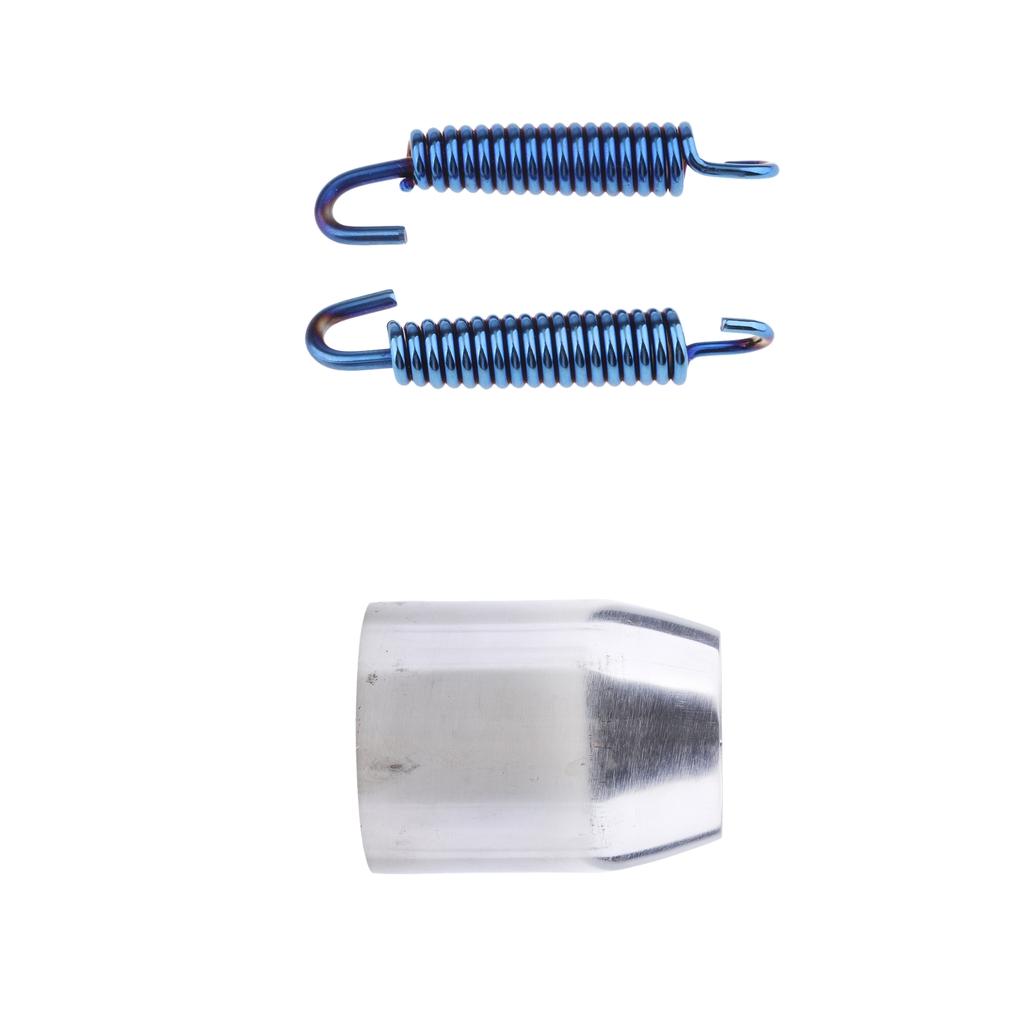 1.5 to 2" Motorcycle Exhaust Pipe Adapter Connector+2x Exhaust Pipe Spring"