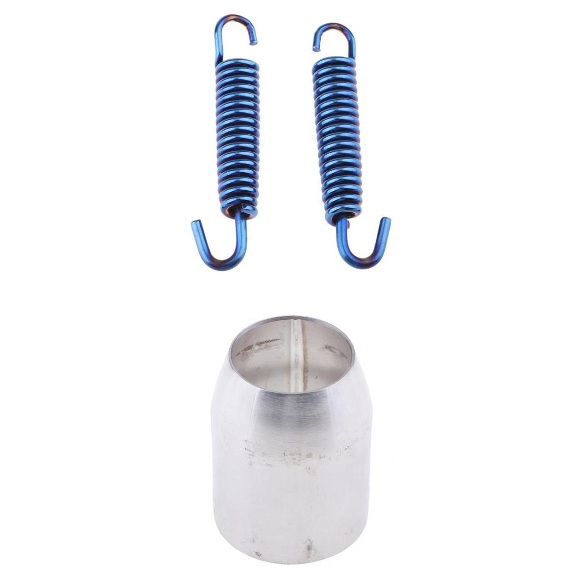 1.5 to 2" Motorcycle Exhaust Pipe Adapter Connector+2x Exhaust Pipe Spring"