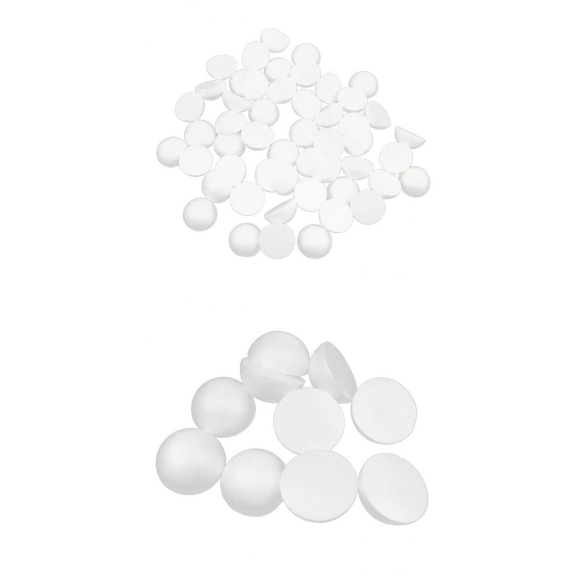 150 Pieces 5/10cm White Half Ball Polystyrene Foam Balls for Modelling Craft