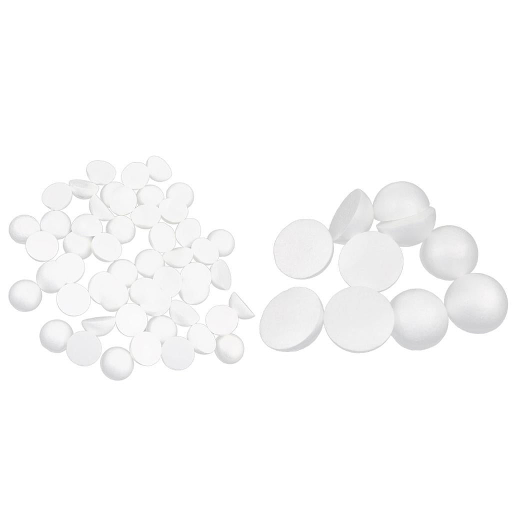 150 Pieces 5/10cm White Half Ball Polystyrene Foam Balls for Modelling Craft