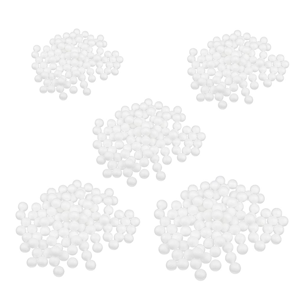 500 Pieces 10/15/20/25/27mm White Polystyrene Foam Balls for Modelling Craft