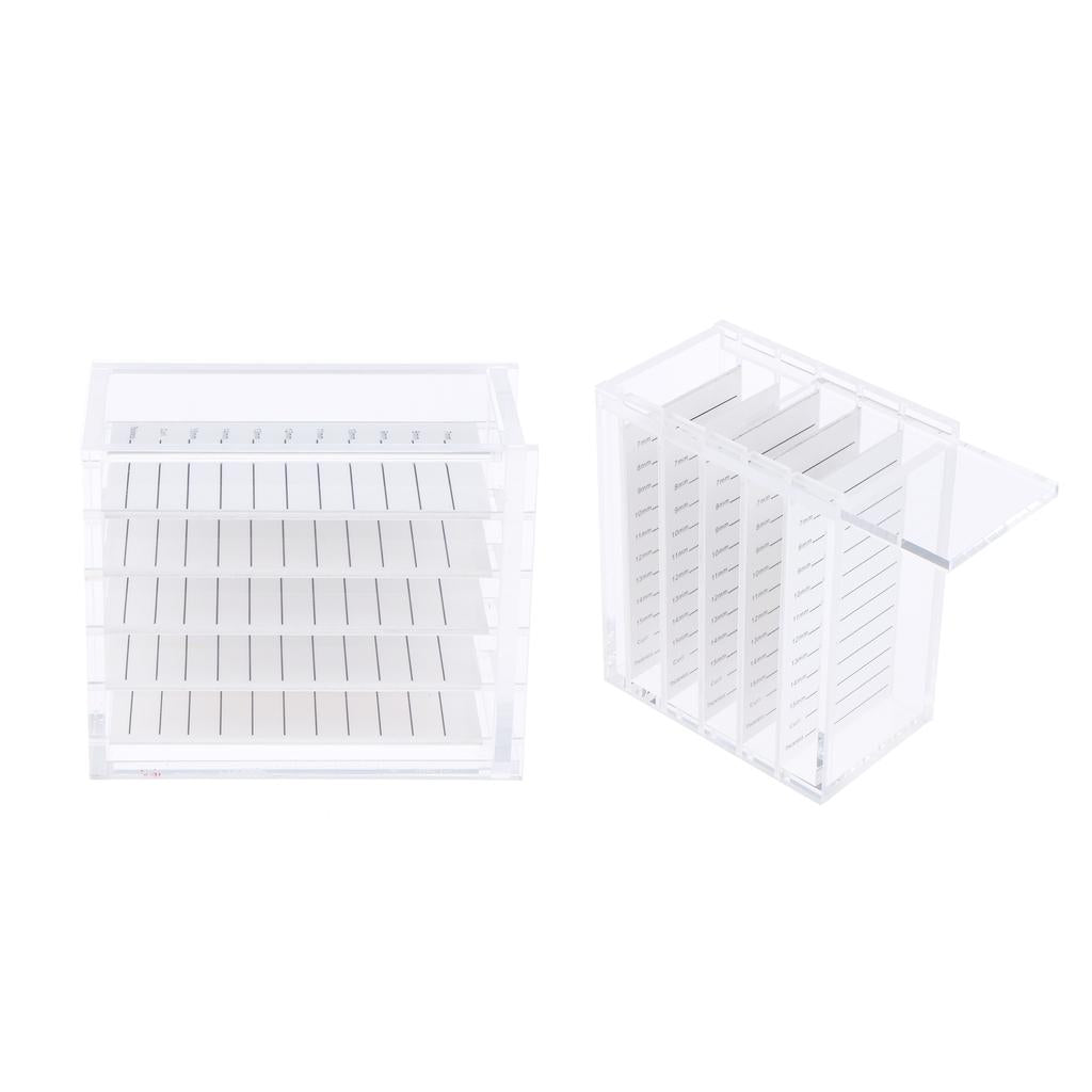 2x Acrylic 5-layer False Eyelash Storage Case Organizer Makeup Glue Pallet