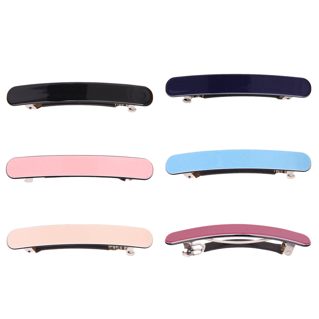 6pcs Elegant Ladies Acrylic Spring Large Hair Barrette Fancy Hair Jewelry