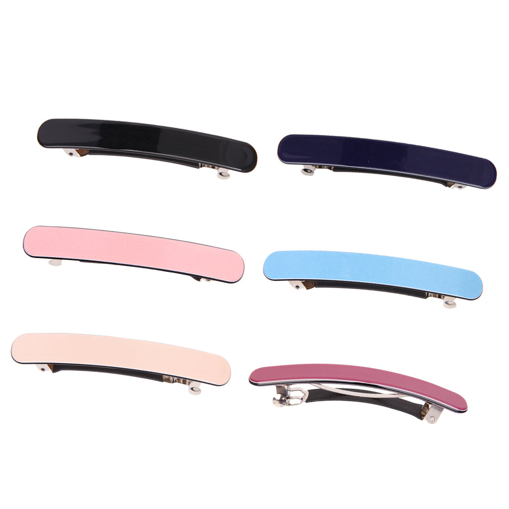 6pcs Elegant Ladies Acrylic Spring Large Hair Barrette Fancy Hair Jewelry