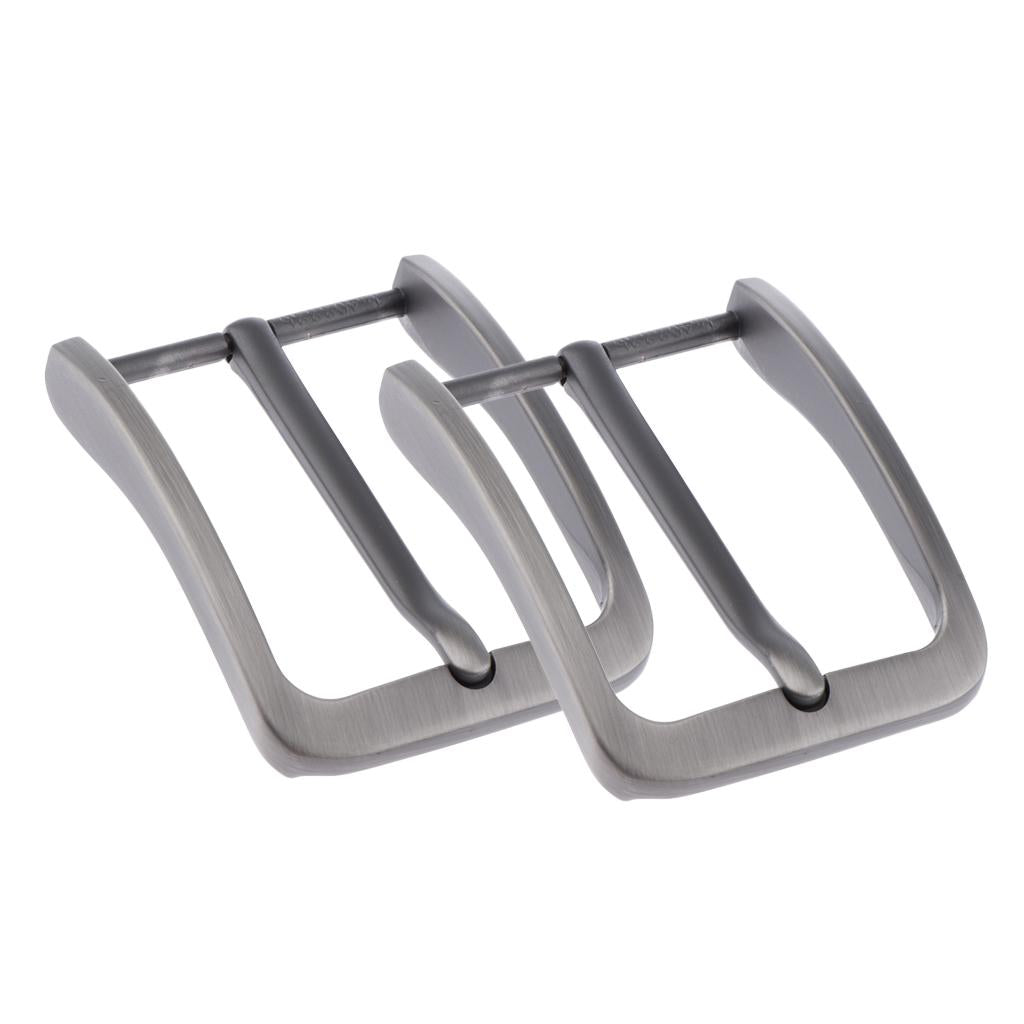 2x Mens Alloy Antique Belt Buckle Single Prong Rectangular Pin Buckle Gray