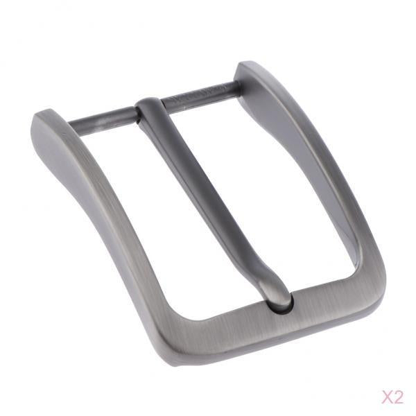 2x Mens Alloy Antique Belt Buckle Single Prong Rectangular Pin Buckle Gray