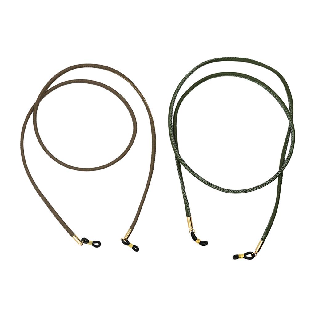 2 Pieces PU Leather Eyeglasses Rope Cord Strap Sunglasses Retainer Women Men