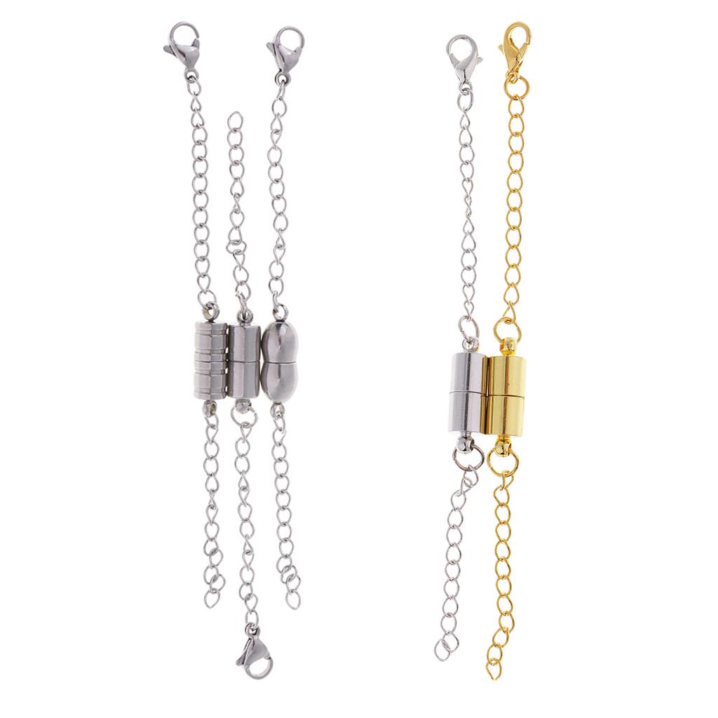 5 Sets Jewelry Making Magnetic Hooks Lobster Clasps Necklace Extenders Chain