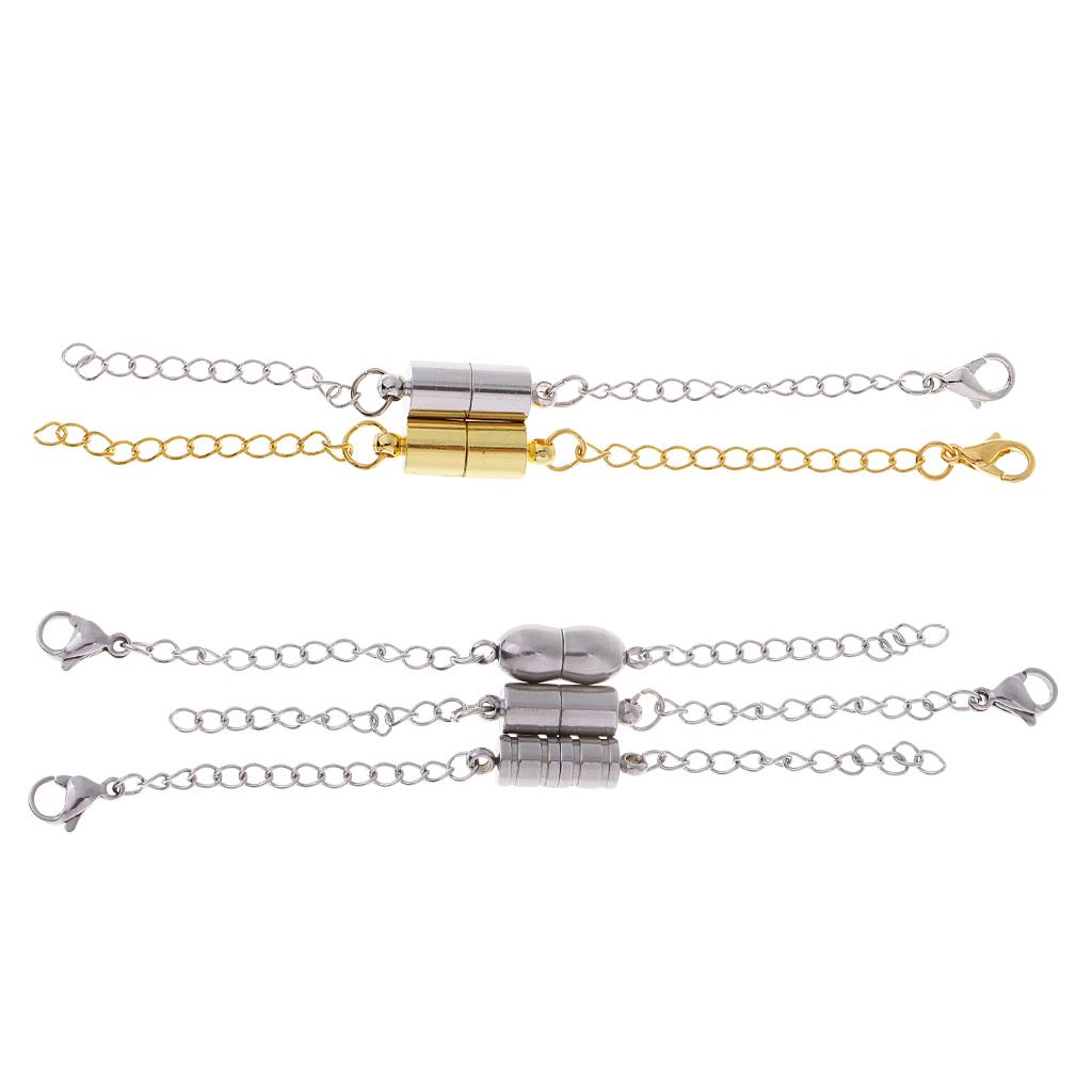5 Sets Jewelry Making Magnetic Hooks Lobster Clasps Necklace Extenders Chain