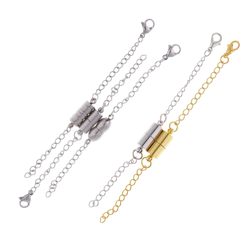 5 Sets Jewelry Making Magnetic Hooks Lobster Clasps Necklace Extenders Chain