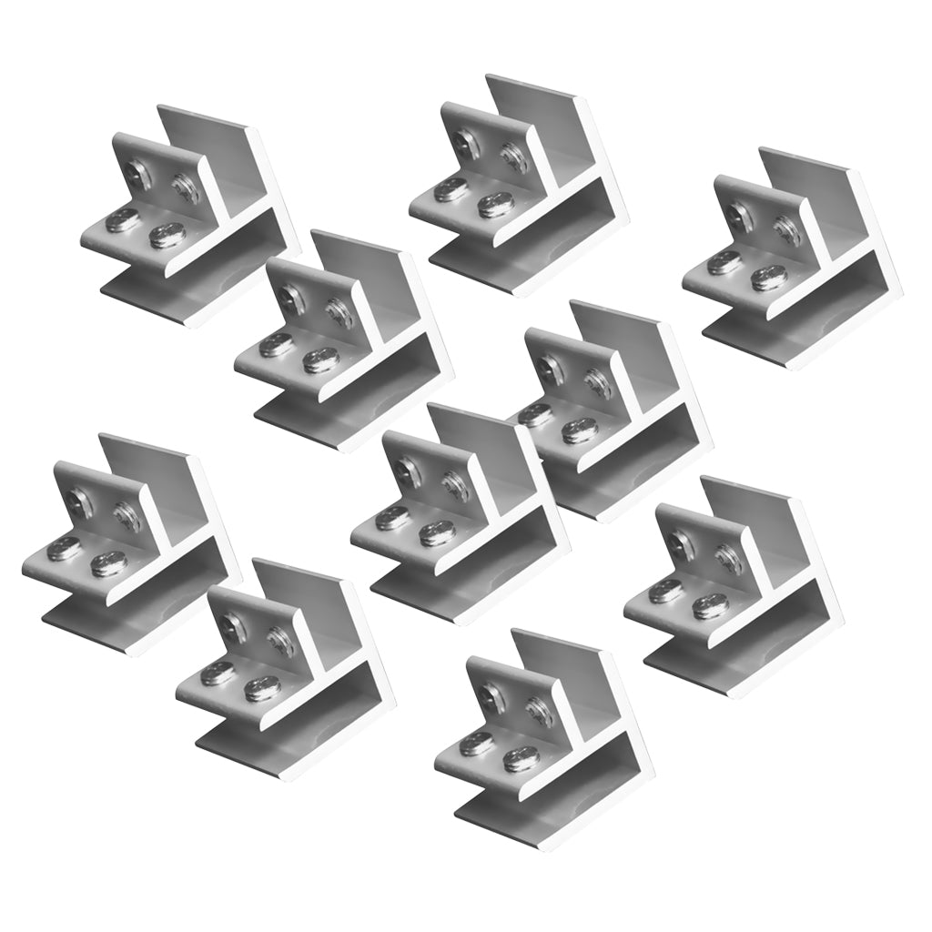 10xAdjustable Glass Clamp Clip Glass Bracket Holder 8-12mm No Drill 90Degree
