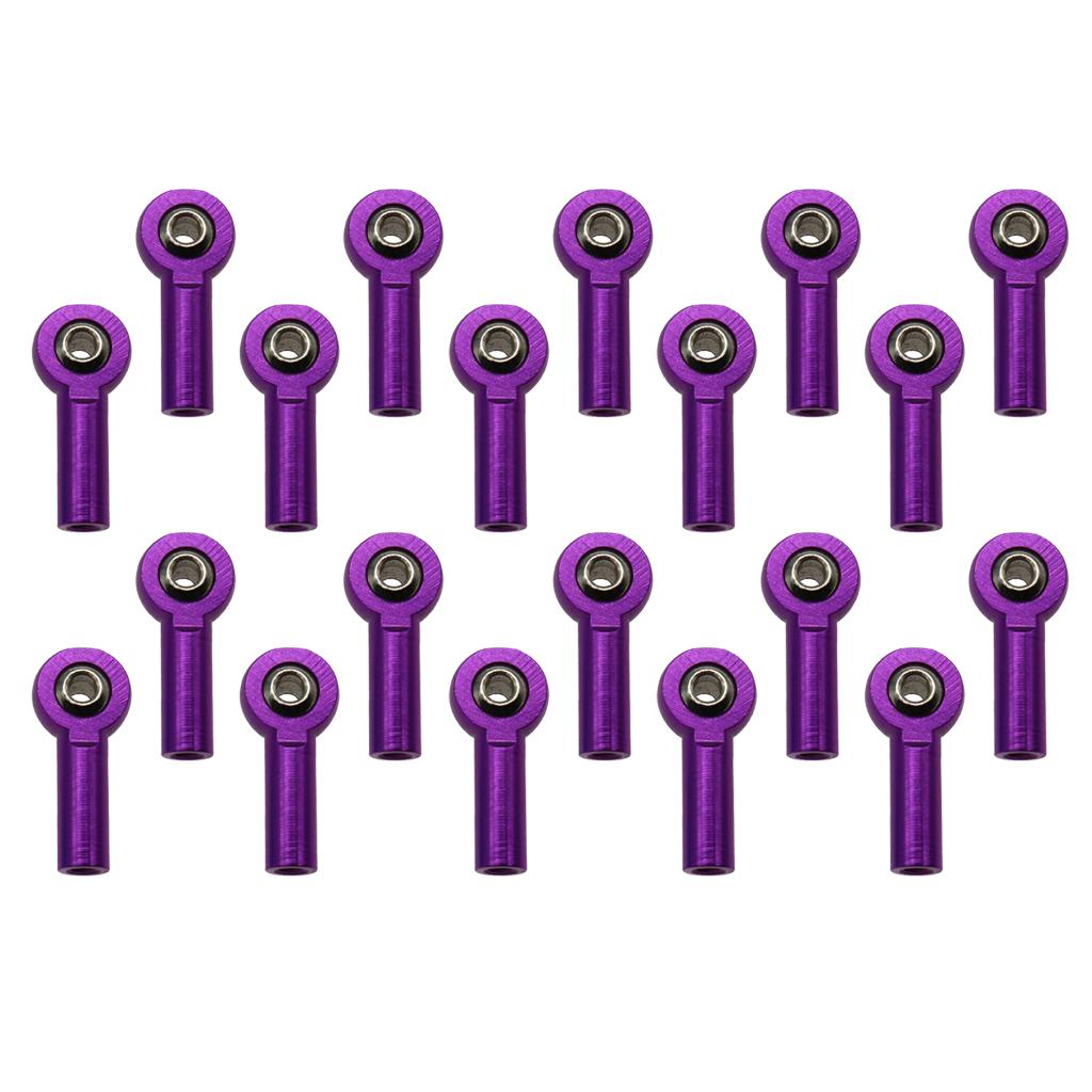 20 Pieces M3 Metal Ball Head Holder Joint Rod End for RC Car Crawler Purple