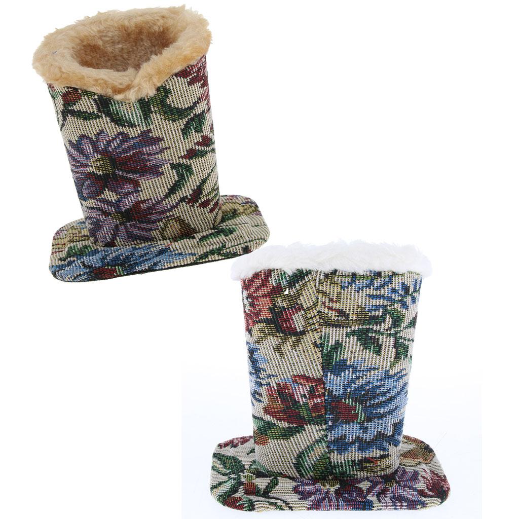 2 Pieces Cotton Upright Plush Lined Eyeglasses Holder Stand Case Pen Holder