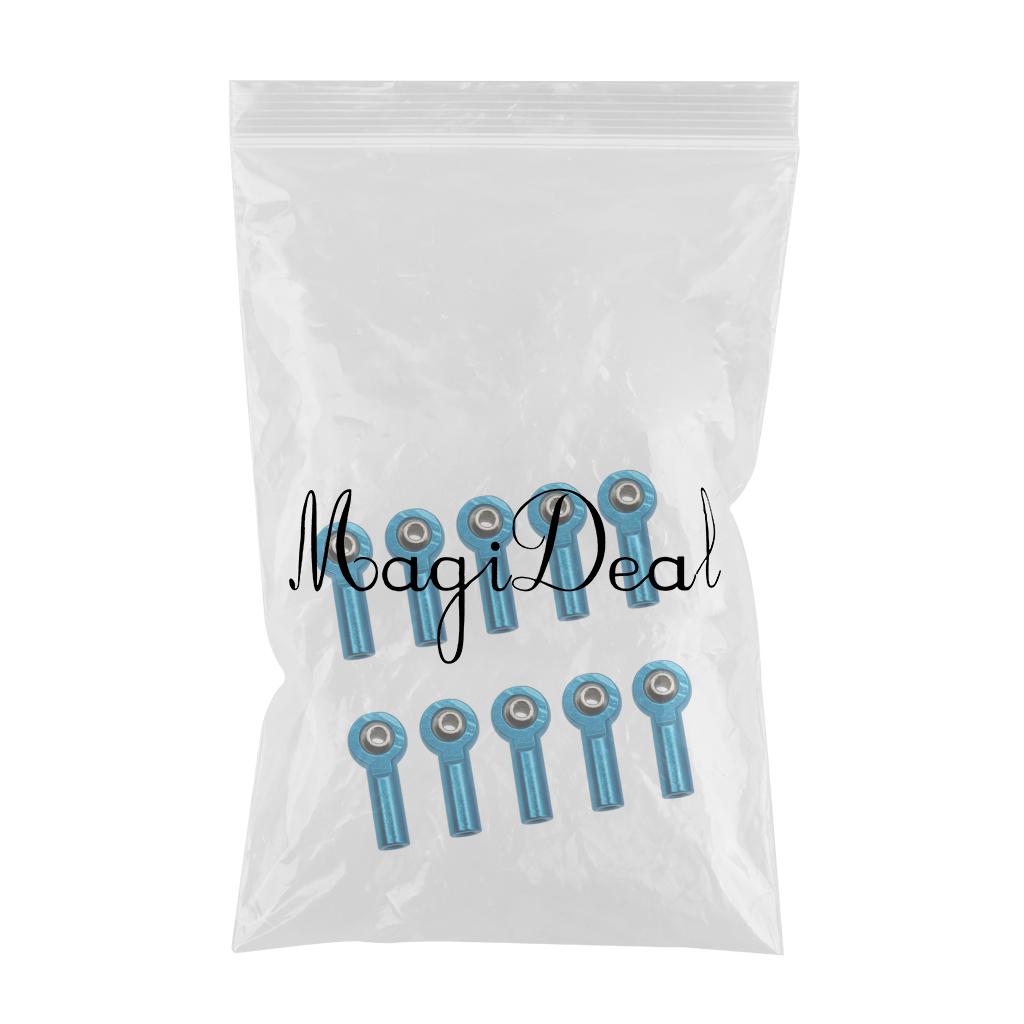 10 Piece M3 Metal Ball Head Holder Joint Rod End for RC Car Crawler Blue