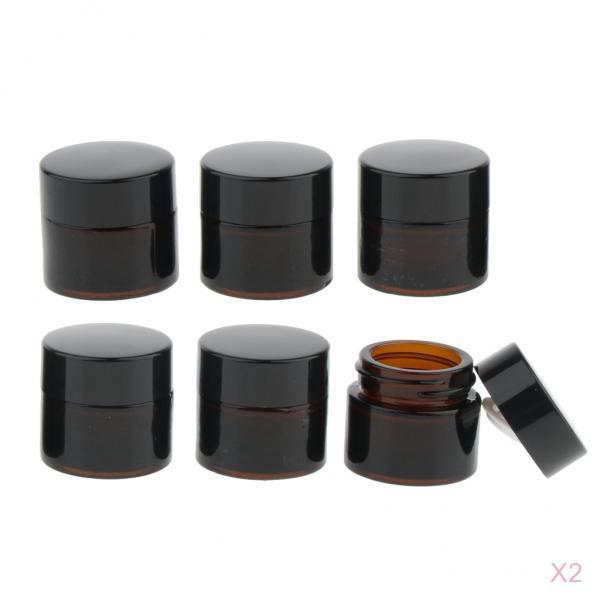 12 Pcs Cosmetic Containers Round Glass Jars Cosmetics Face Cream Lotion 5g