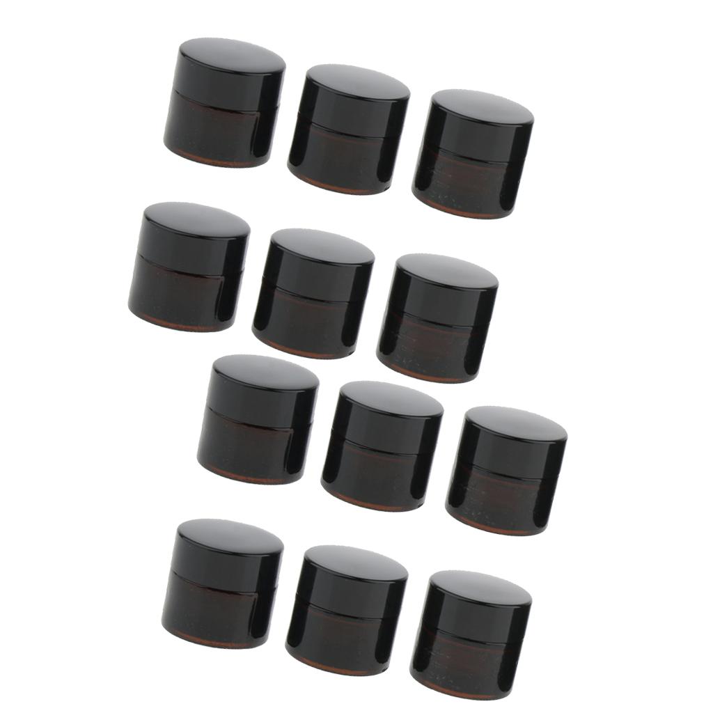 12 Pcs Cosmetic Containers Round Glass Jars Cosmetics Face Cream Lotion 5g