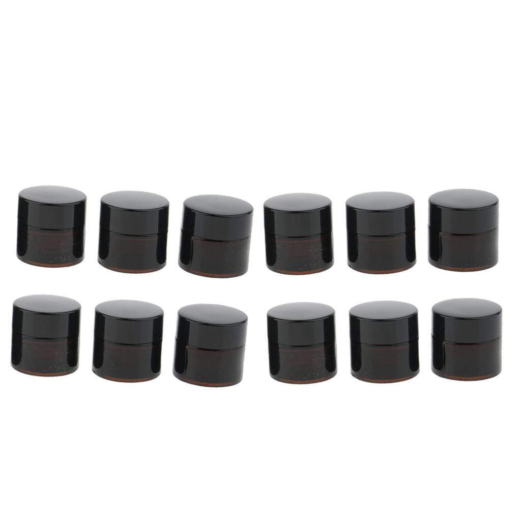12 Pcs Cosmetic Containers Round Glass Jars Cosmetics Face Cream Lotion 5g