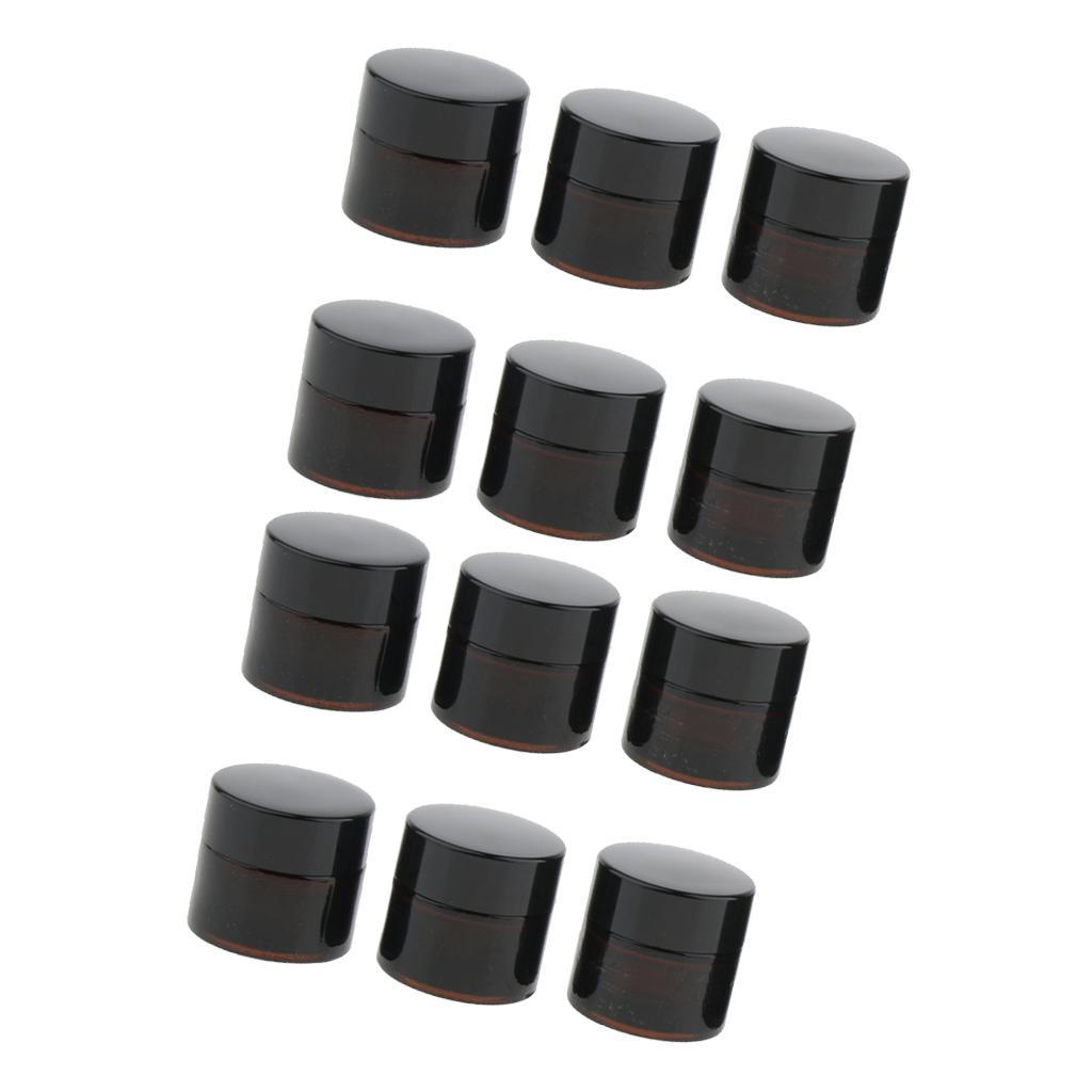 12 Pcs Cosmetic Containers Round Glass Jars Cosmetics Face Cream Lotion 5g