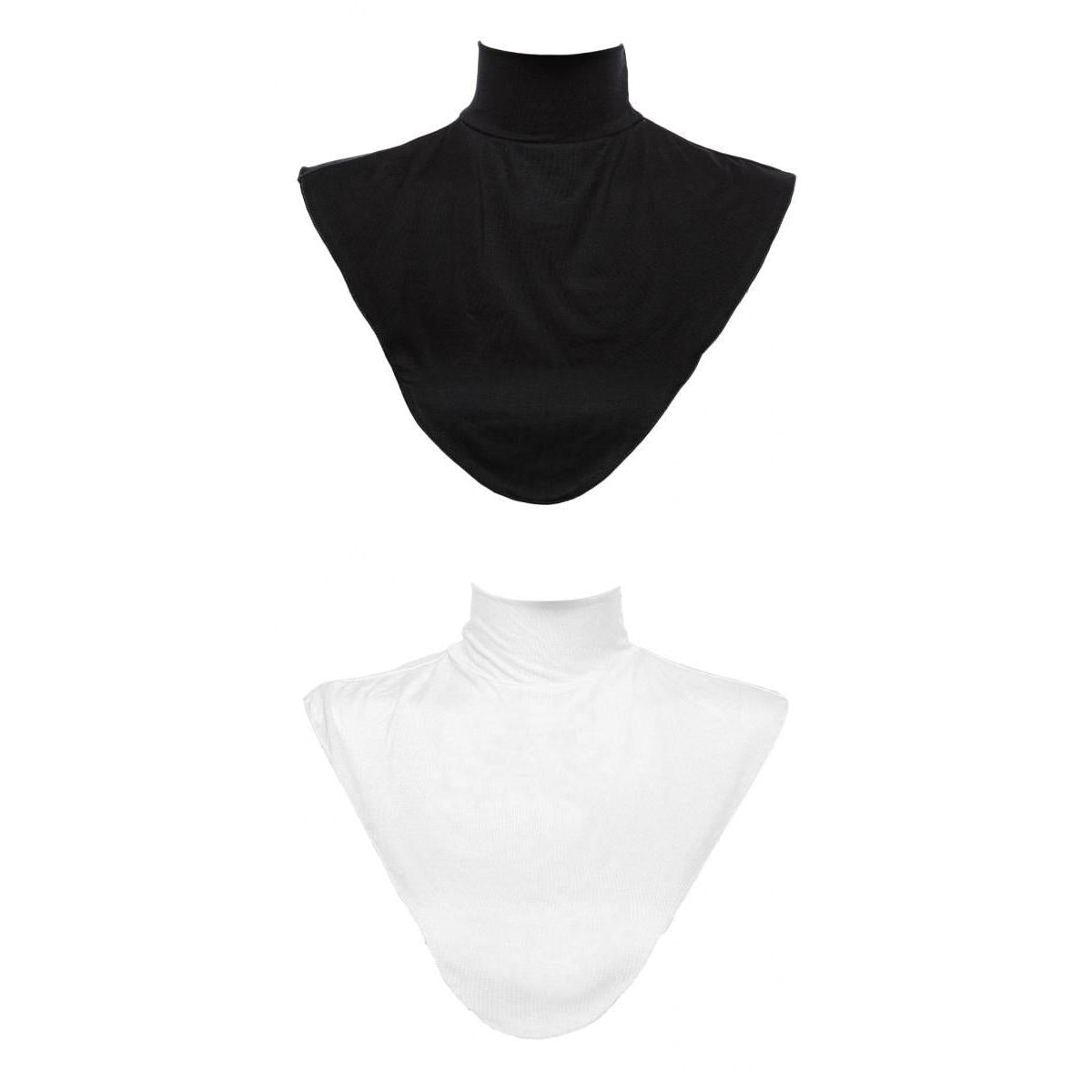 2 Pack Women Faux Turtleneck Half Top Dickey Collar Muslin Hijab Neck Cover