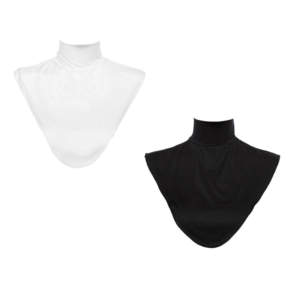 2 Pack Women Faux Turtleneck Half Top Dickey Collar Muslin Hijab Neck Cover