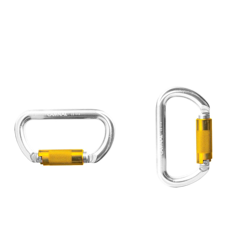 2pcs 25KN Twist Gate Auto Locking Carabiner for Climbing Caving Rappelling