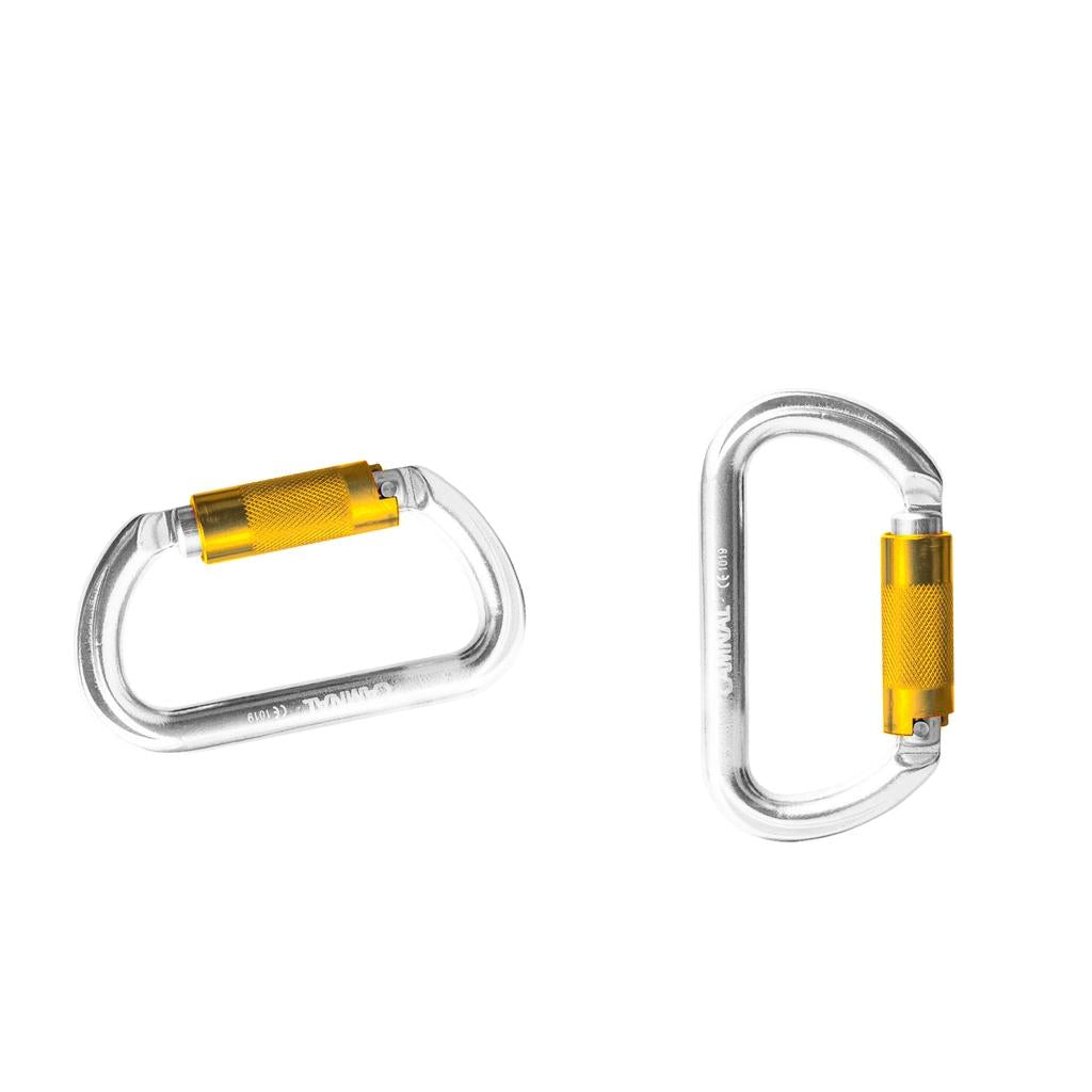 2pcs 25KN Twist Gate Auto Locking Carabiner for Climbing Caving Rappelling